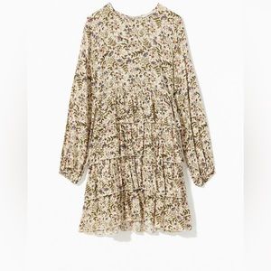 Urban Outfitters Rachele Tiered Floral Babydoll Long Sleeve Dress